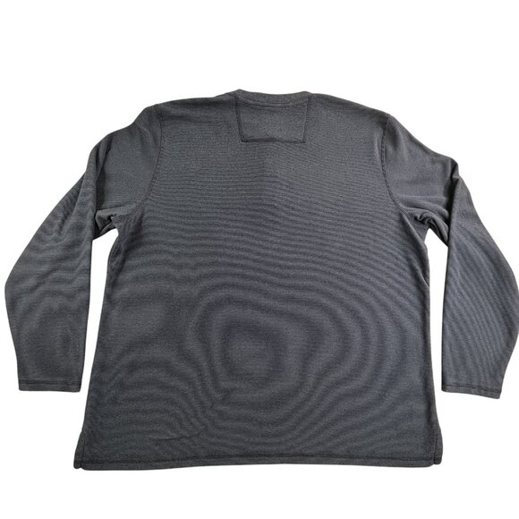 LL Bean Henley Shirt Mens XL Blue Long Sleeve Pocket Outdoors 500557 Polyester - Picture 2 of 12